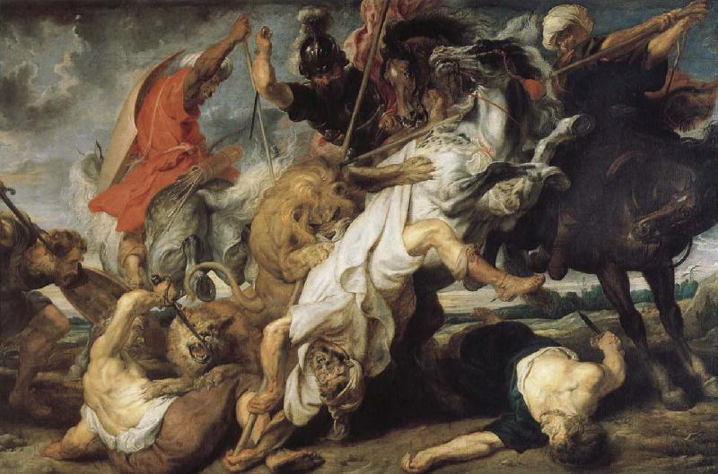 Rubens Santoro Lion hunting oil painting image